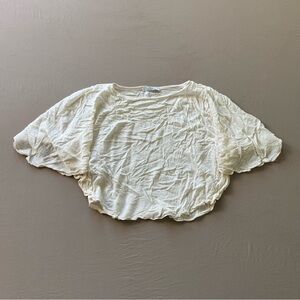 Mango Crinkle Crepe Batwing Crop Top